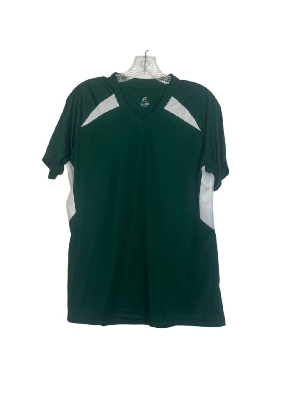 Champro Dri Gear Performance Shirt Vneck Large Green White New Activewear